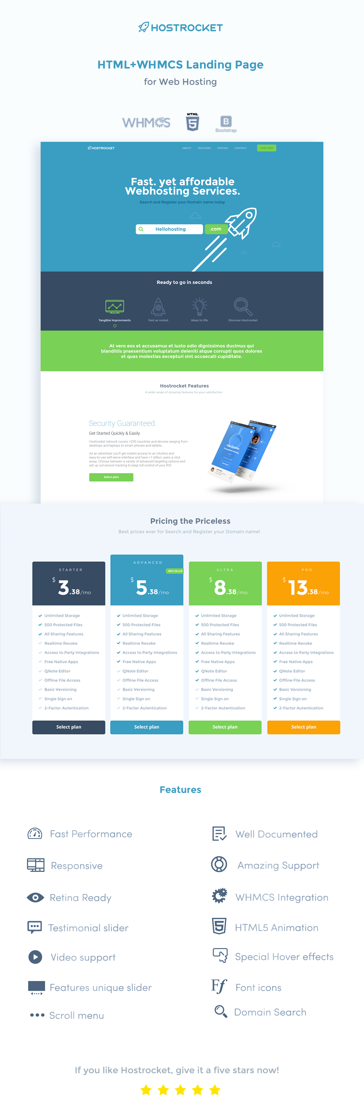 Hostrocket WHMCS & HTML Template - 3